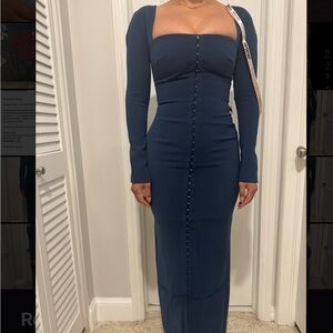 House of CB Midnight Blue Long Sleeve Dress